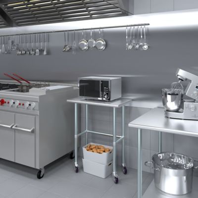 Image showing  18 x 30in. Open Base Table with Wheels