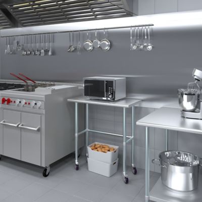 Image showing  18 x 36in. Open Base Table with Wheels