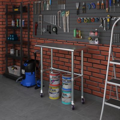 Image showing  18 x 36in. Open Base Table with Wheels