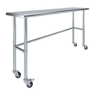 AmGood 18 x 72in. Open Base Table with Wheels