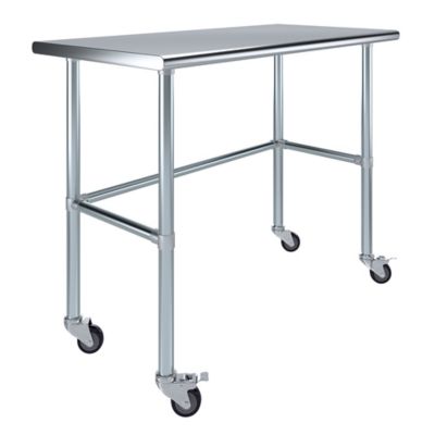 AmGood 24 x 48in. Open Base Table with Wheels