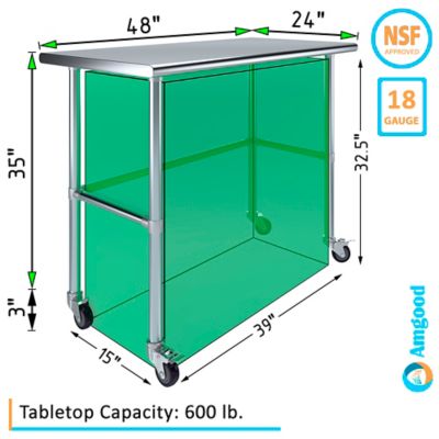 Image showing  24 x 48in. Open Base Table with Wheels