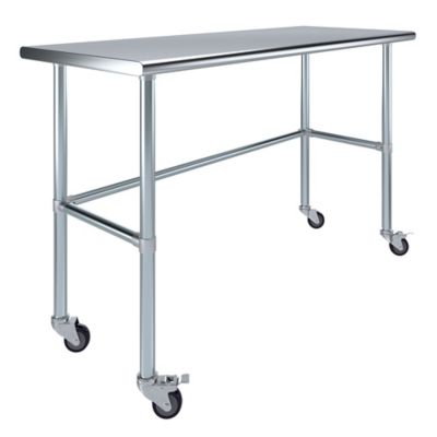 AmGood 24 x 60in. Open Base Table with Wheels