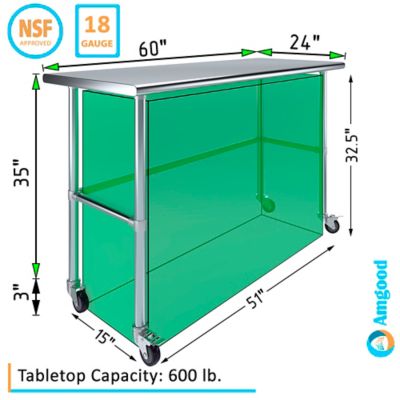 Image showing  24 x 60in. Open Base Table with Wheels
