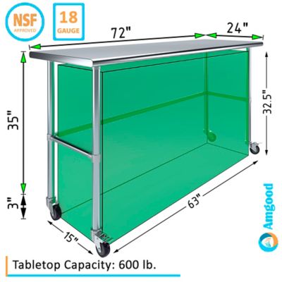 Image showing  24 x 72in. Open Base Table with Wheels