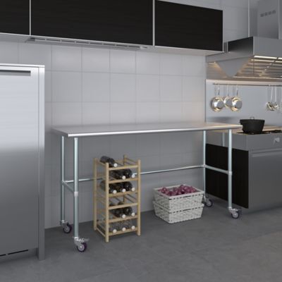 AmGood 24 x 72in. Open Base Table with Wheels