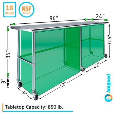 Image showing  24 x 96in. Open Base Table with Wheels