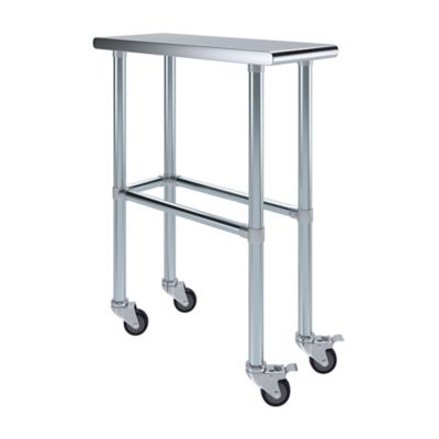 AmGood 30 x 12in. Open Base Table with Wheels