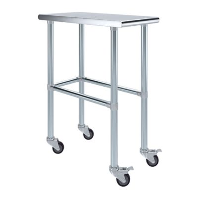 AmGood 30 x 15in. Open Base Table with Wheels