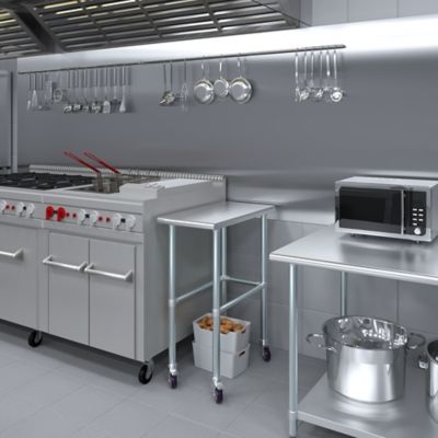 Image showing  30 x 15in. Open Base Table with Wheels