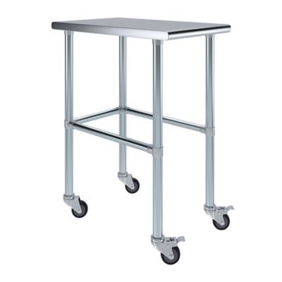 AmGood 30 x 18in. Open Base Table with Wheels