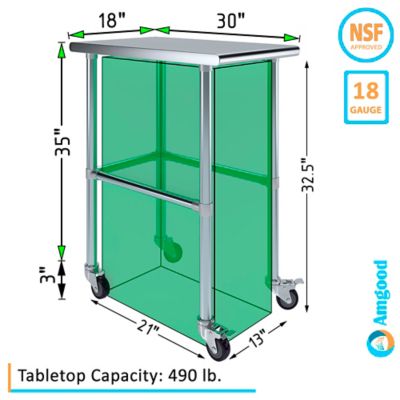 Image showing  30 x 18in. Open Base Table with Wheels