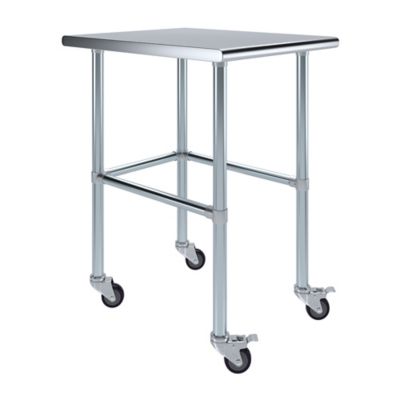 AmGood 30 x 24in. Open Base Table with Wheels