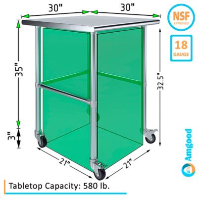 Image showing  30 x 30in. Open Base Table with Wheels