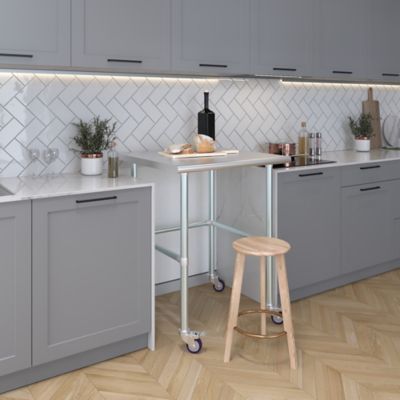 Image showing 5 th AmGood 30 x 30in. Open Base Table with Wheels