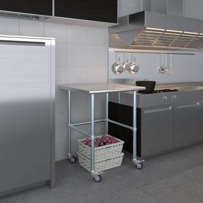 Image showing 6 th AmGood 30 x 30in. Open Base Table with Wheels