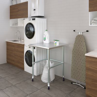 Image showing 7 th AmGood 30 x 30in. Open Base Table with Wheels