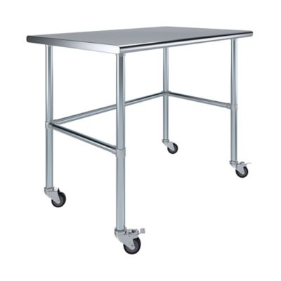 AmGood 30 x 48in. Open Base Table with Wheels