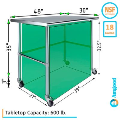Image showing  30 x 48in. Open Base Table with Wheels