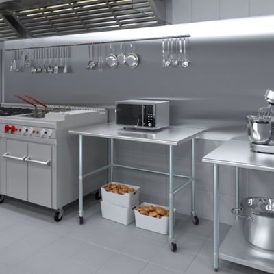 Image showing  30 x 48in. Open Base Table with Wheels