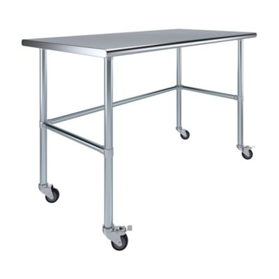 AmGood 30 x 60in. Open Base Table with Wheels