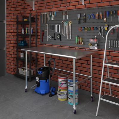 Image showing  30 x 60in. Open Base Table with Wheels