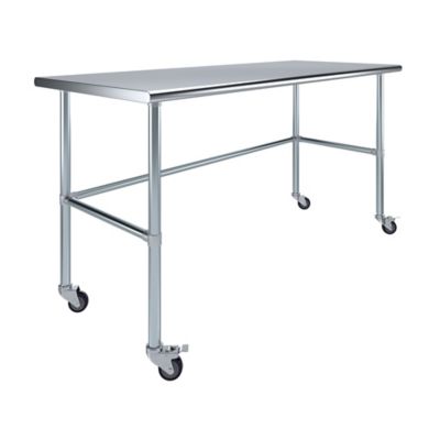 AmGood 30 x 72in. Open Base Table with Wheels