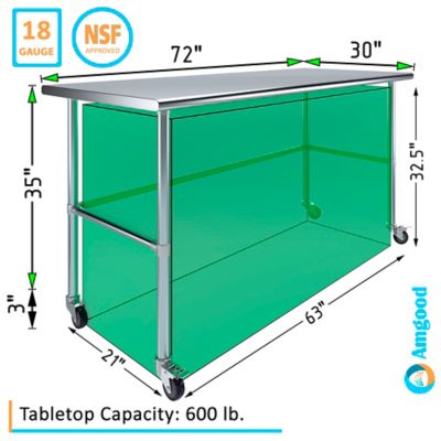 Image showing  30 x 72in. Open Base Table with Wheels