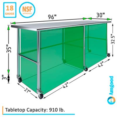 Image showing  30 x 96in. Open Base Table with Wheels