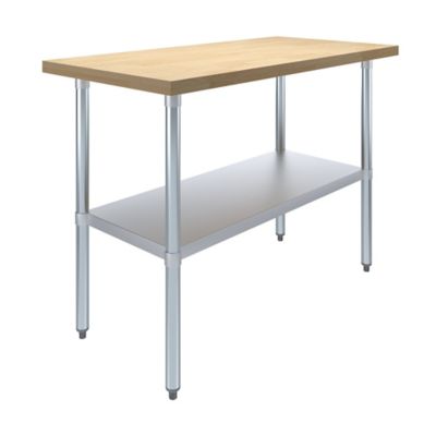 AmGood Maple Wood Top Table, 24 x 48in.