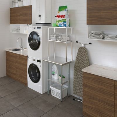 Image showing  12 in. x 24 in. Metal Double-Tier Shelf