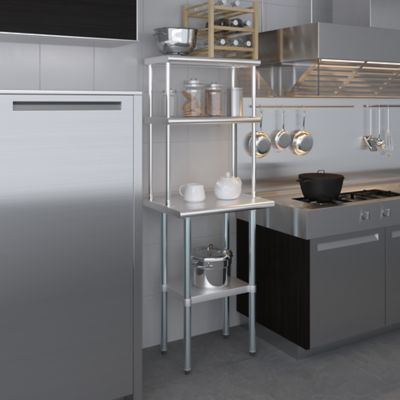 Image showing  12 in. x 24 in. Metal Double-Tier Shelf