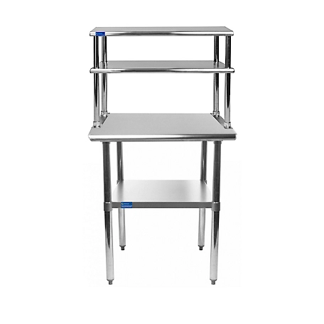 AmGood 12 in. x 30 in. Metal Double-Tier Shelf