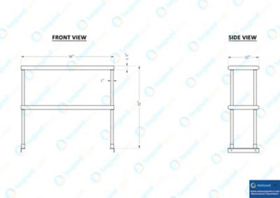 Image showing 8 th AmGood 12 in. x 36 in. Metal Double-Tier Shelf