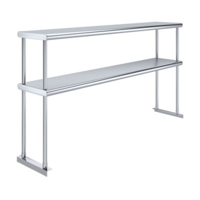 AmGood 12 in. x 60 in. Metal Double-Tier Shelf