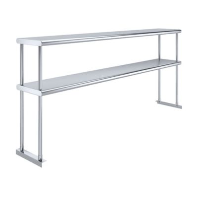 AmGood 12 in. x 72 in. Metal Double-Tier Shelf