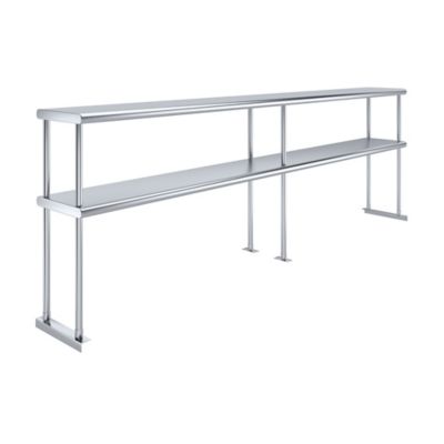 AmGood 12 in. x 96 in. Metal Double-Tier Shelf