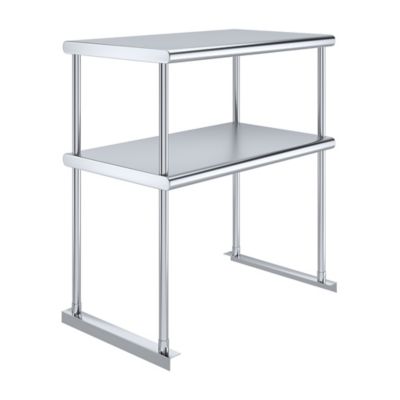 AmGood 18 in. x 30 in. Metal Double-Tier Shelf