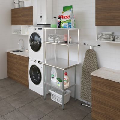 Image showing 7 th AmGood 18 in. x 30 in. Metal Double-Tier Shelf