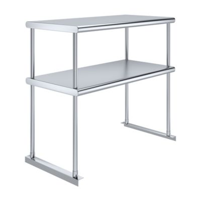 AmGood 18 in. x 36 in. Metal Double-Tier Shelf