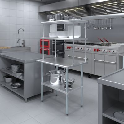 Image showing  18 in. x 36 in. Metal Double-Tier Shelf