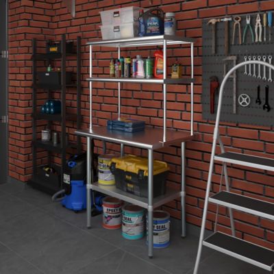 Image showing  18 in. x 36 in. Metal Double-Tier Shelf