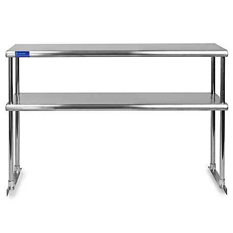 AmGood 18 in. x 60 in. Metal Double-Tier Shelf