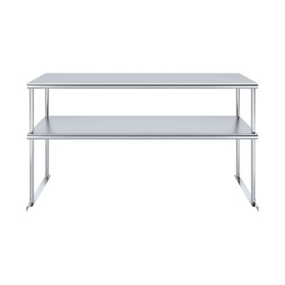 Image showing  18 in. x 60 in. Metal Double-Tier Shelf