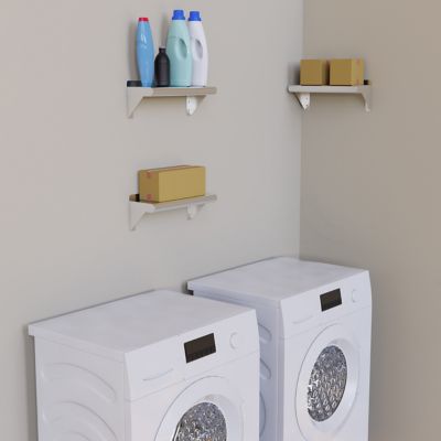 Image showing 5 th AmGood 6 in. x 16 in. Metal Wall Mount Shelf