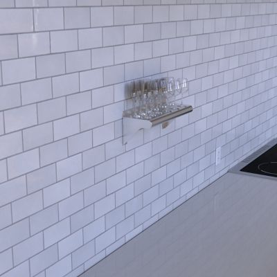 Image showing 6 th AmGood 6 in. x 16 in. Metal Wall Mount Shelf