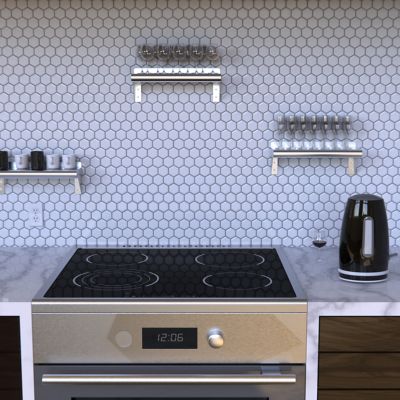 Image showing 7 th AmGood 6 in. x 16 in. Metal Wall Mount Shelf