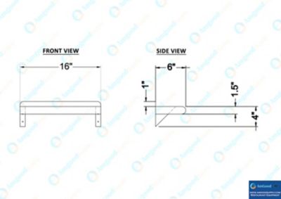 Image showing 9 th AmGood 6 in. x 16 in. Metal Wall Mount Shelf