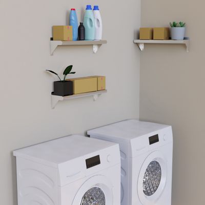 Image showing 5 th AmGood 6 in. x 24 in. Metal Wall Mount Shelf