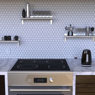 Image showing 7 th AmGood 6 in. x 24 in. Metal Wall Mount Shelf